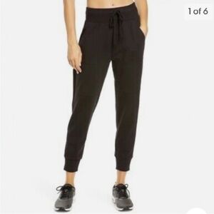 Zella Replay Slim Fleece Joggers Size Large Black
